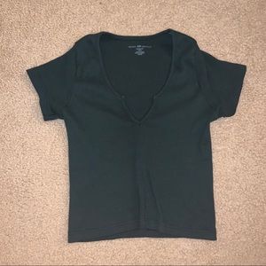 brandy melville forest green richie top